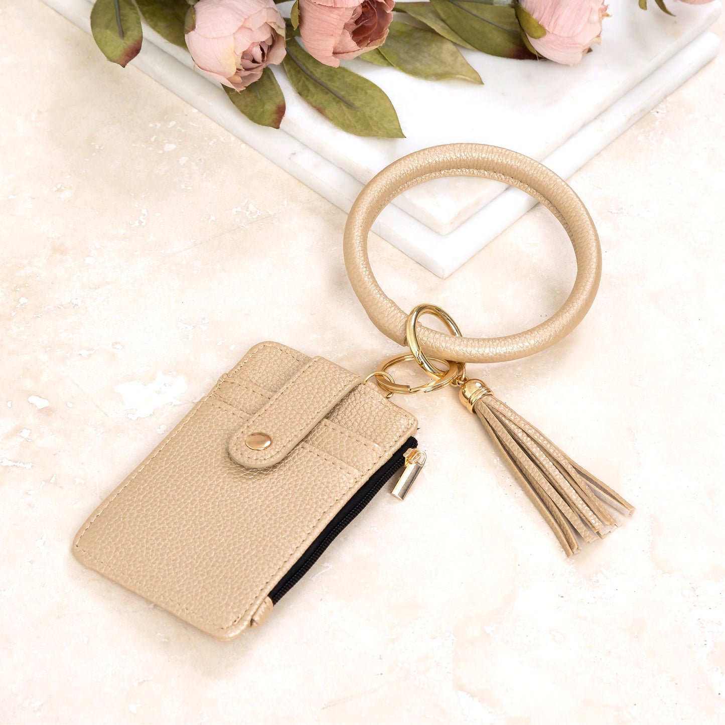 Frankie Key Ring ID Wallet Zip Bracelet