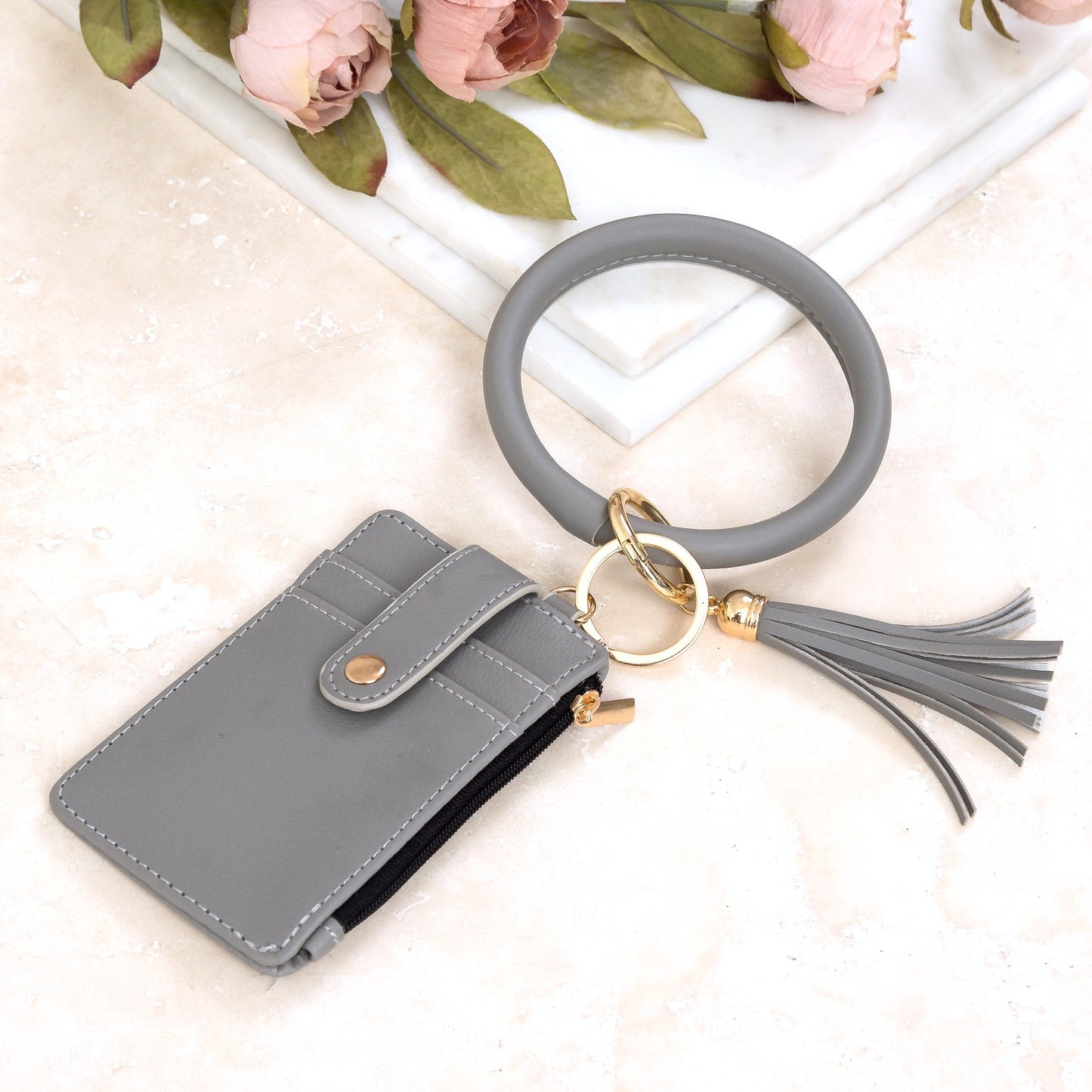 Frankie Key Ring ID Wallet Zip Bracelet
