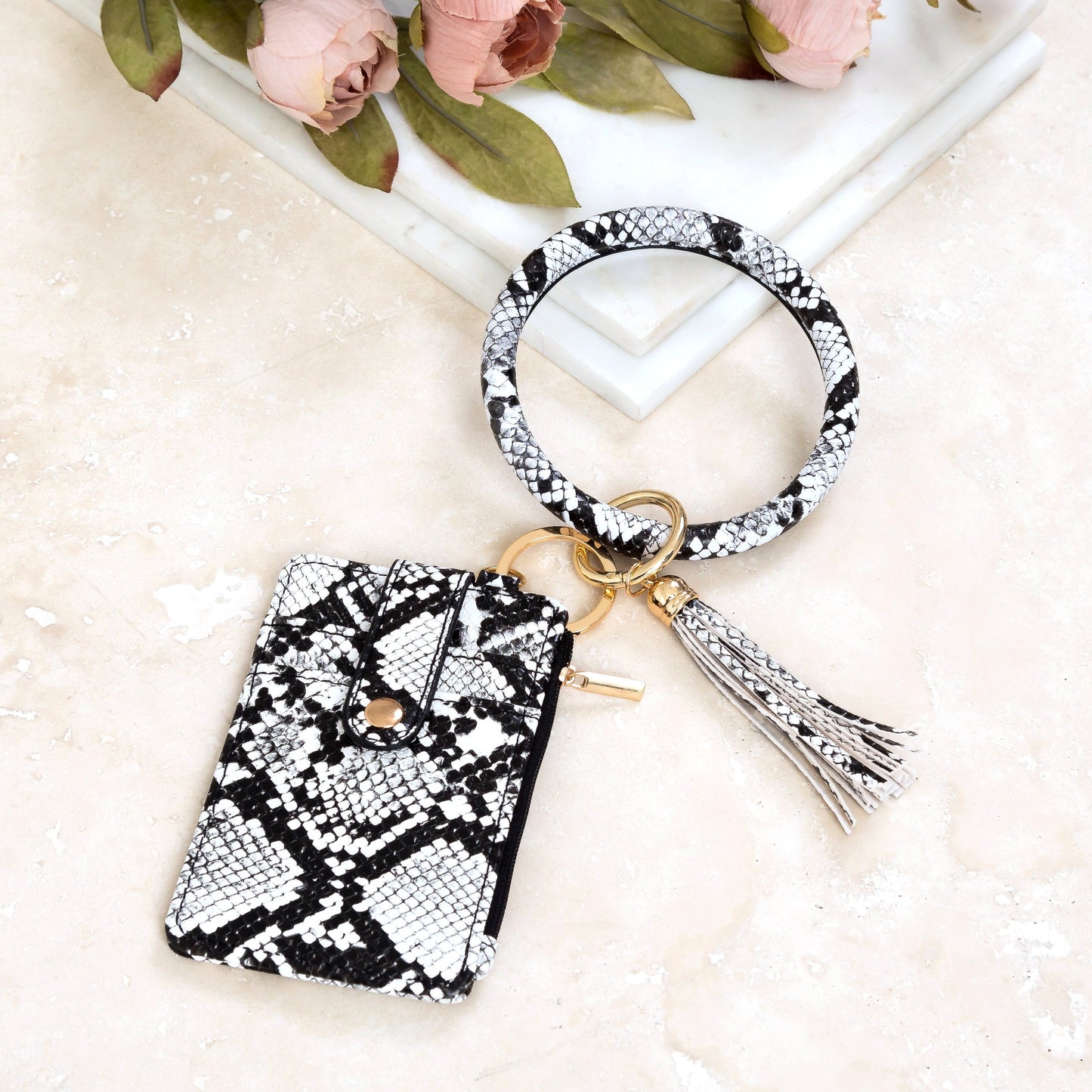 Frankie Key Ring ID Wallet Zip Bracelet