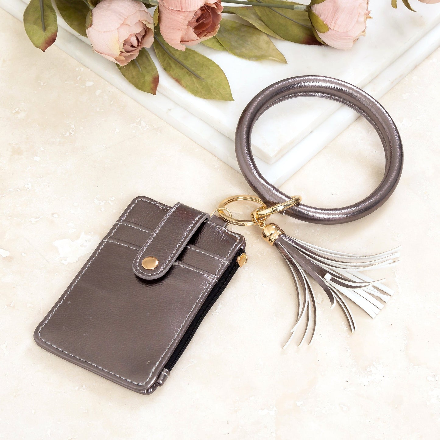 Frankie Key Ring ID Wallet Zip Bracelet