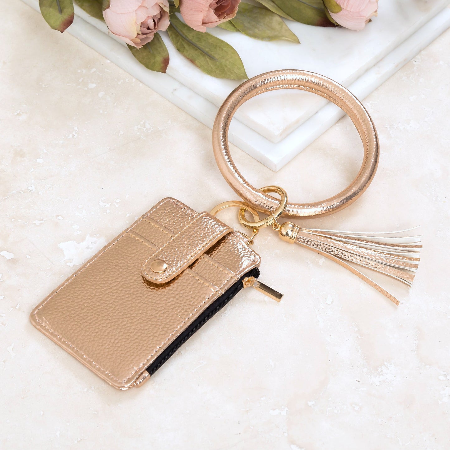 Frankie Key Ring ID Wallet Zip Bracelet