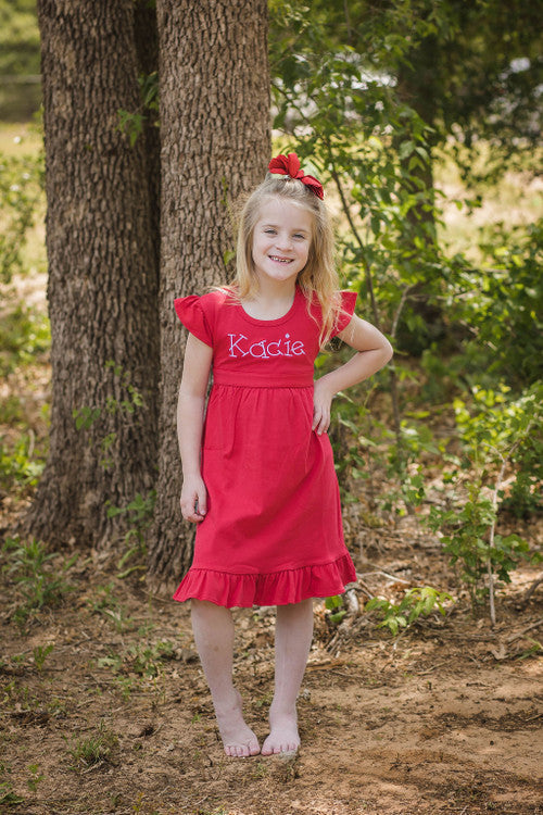 Lyla Girls Ruffled Dress with Tie