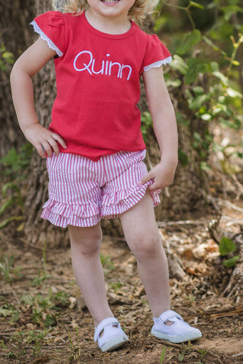 Kara Girls Ruffled Seersucker Shorties