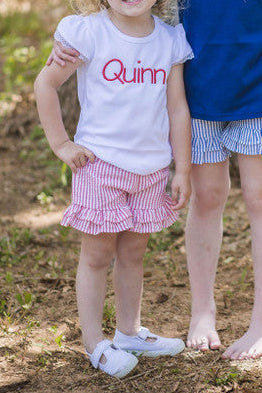 Kara Girls Ruffled Seersucker Shorties