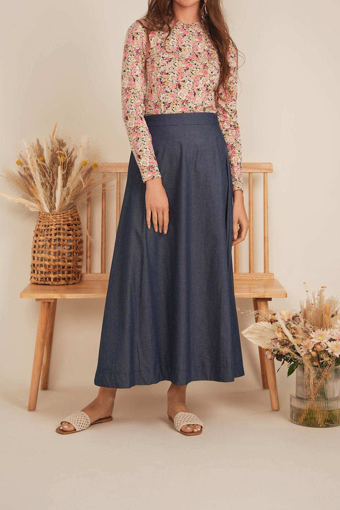 Susie Long Denim Skirt With Pockets