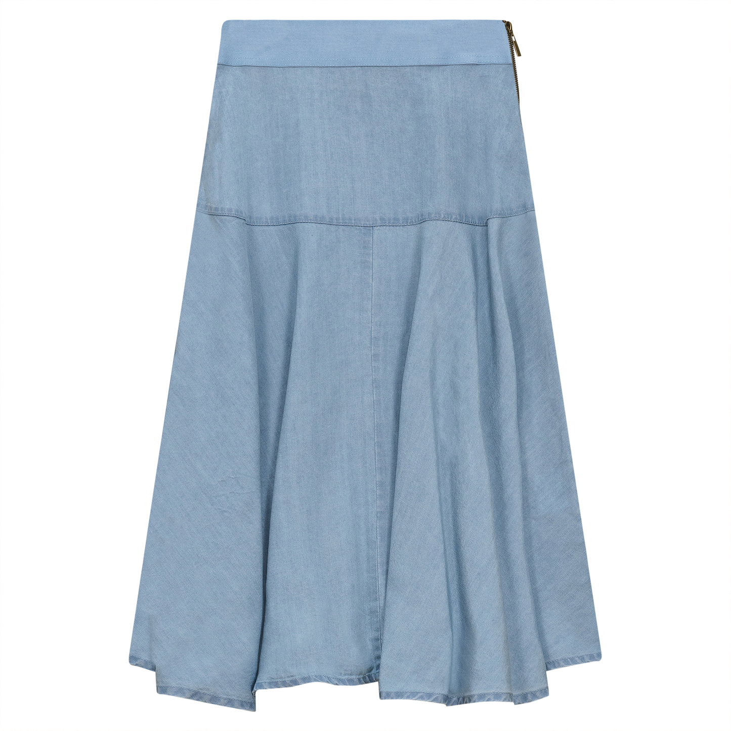 Martha Woven Denim Flare Skirt