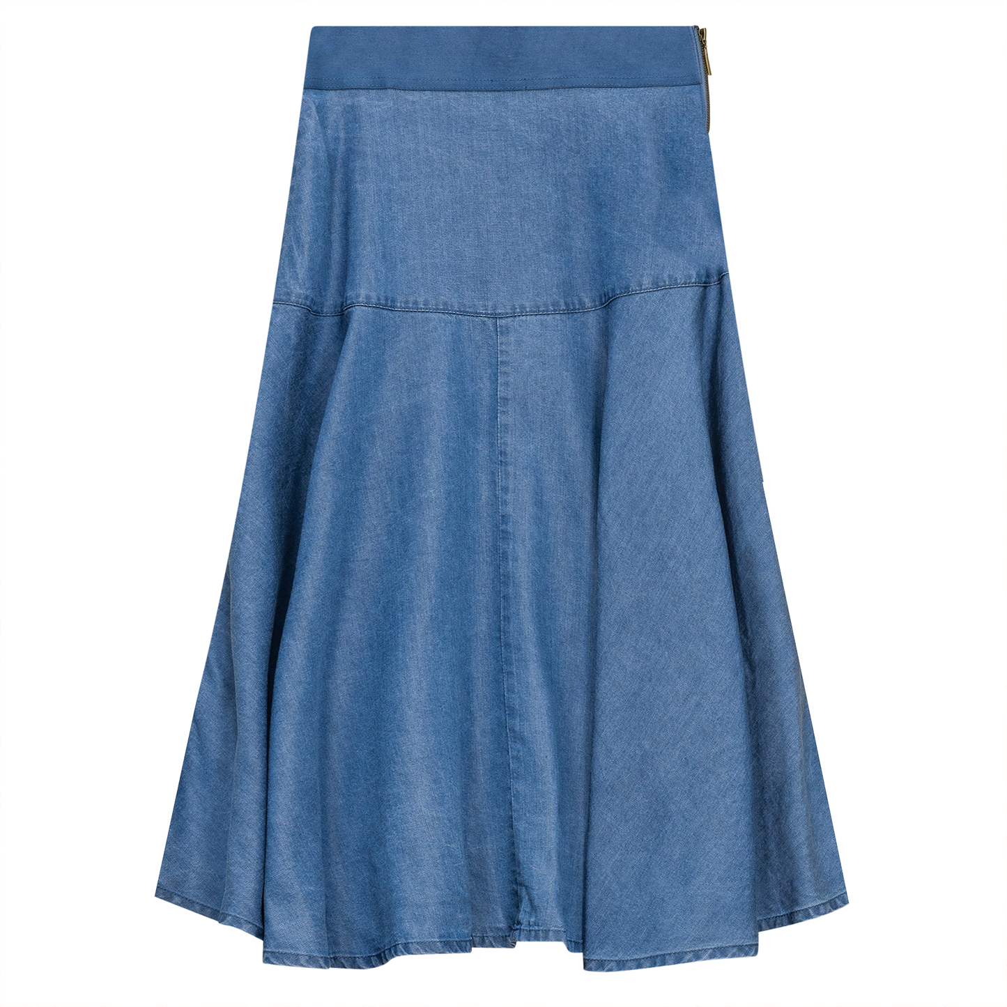 Martha Woven Denim Flare Skirt