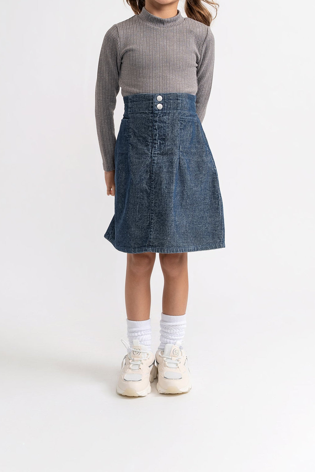 Gaby Rib Denim Skirt