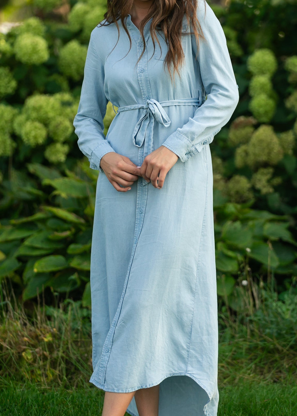Hazel Chambray Long Sleeve Dress
