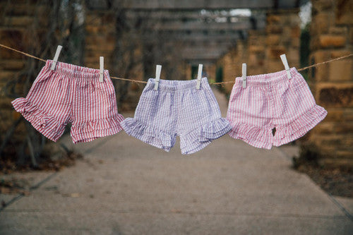 Kara Girls Ruffled Seersucker Shorties