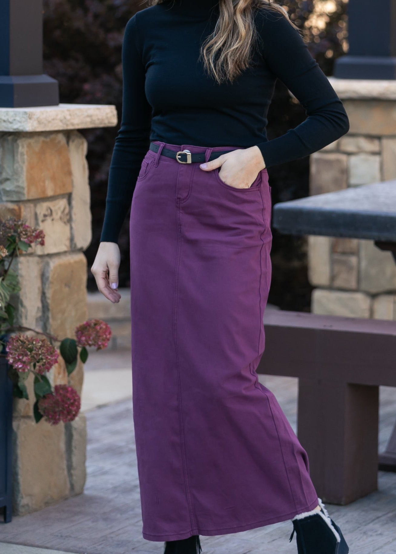 Stella Orchid Denim Maxi Skirt - FINAL SALE