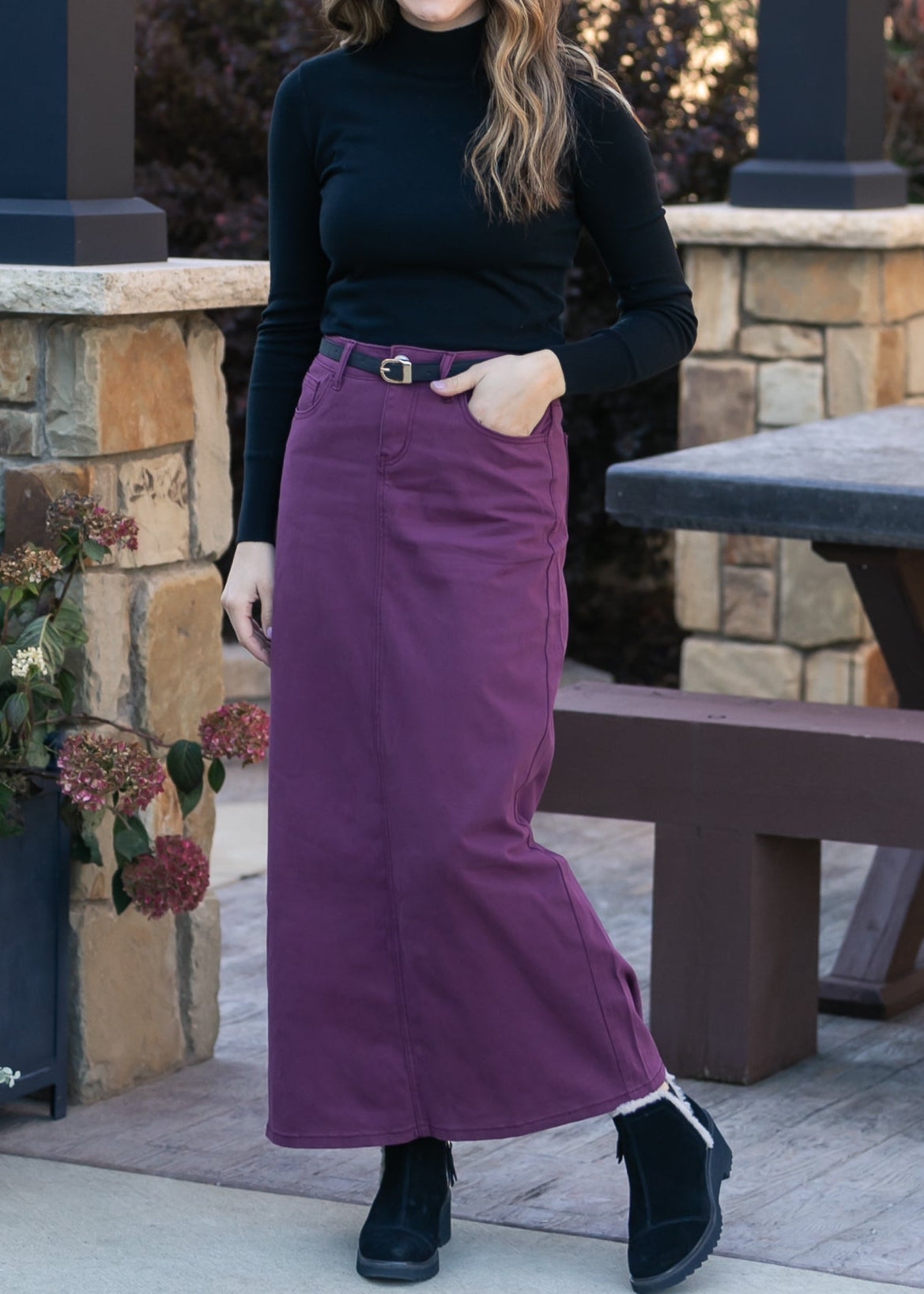 Stella Orchid Denim Maxi Skirt - FINAL SALE